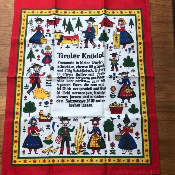 Austrian Kitchen Towel with TIROLER KNÖDEL recipe. - Picture 2 of 8